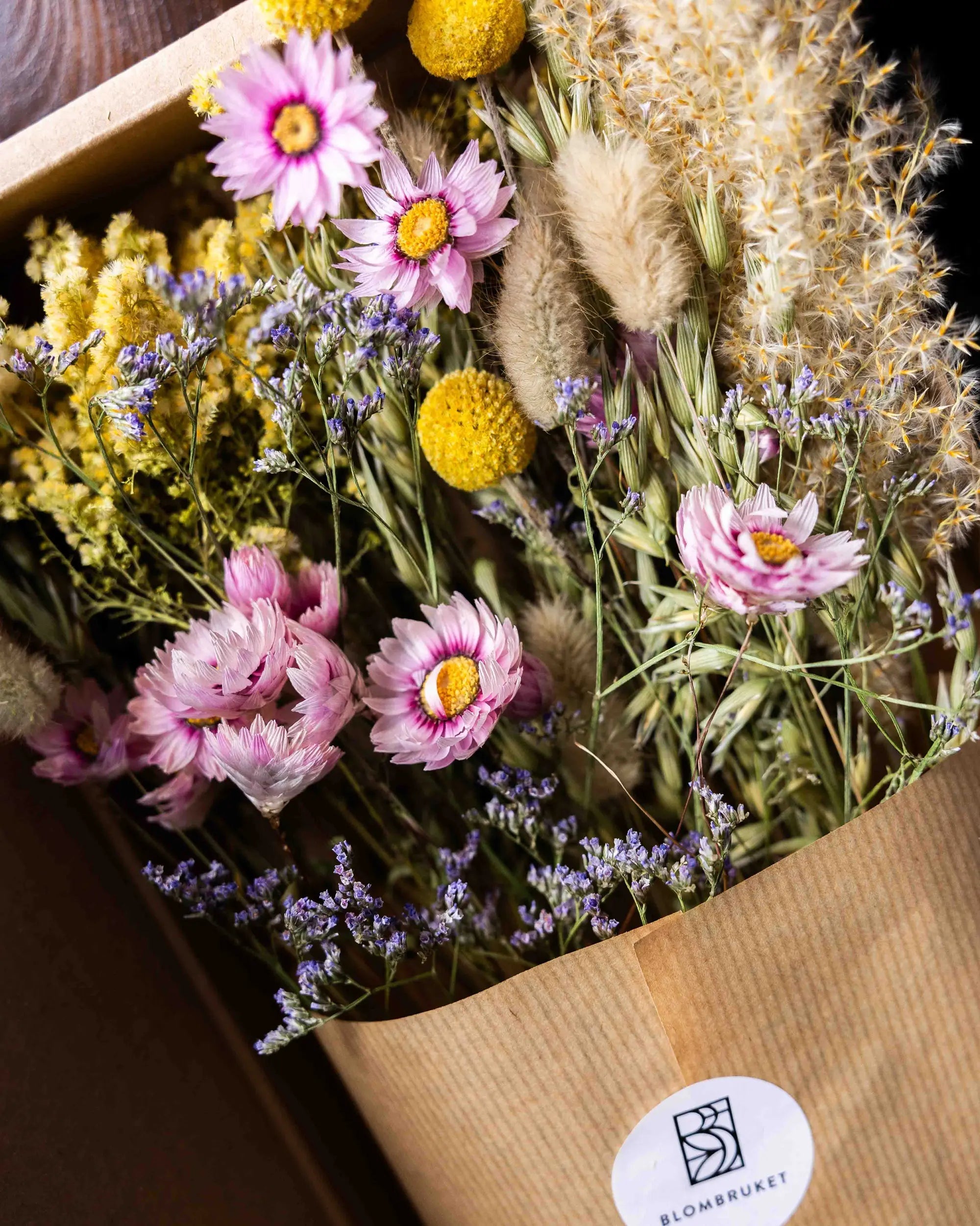 Torkade blommor - Torkad Bukett Pastell